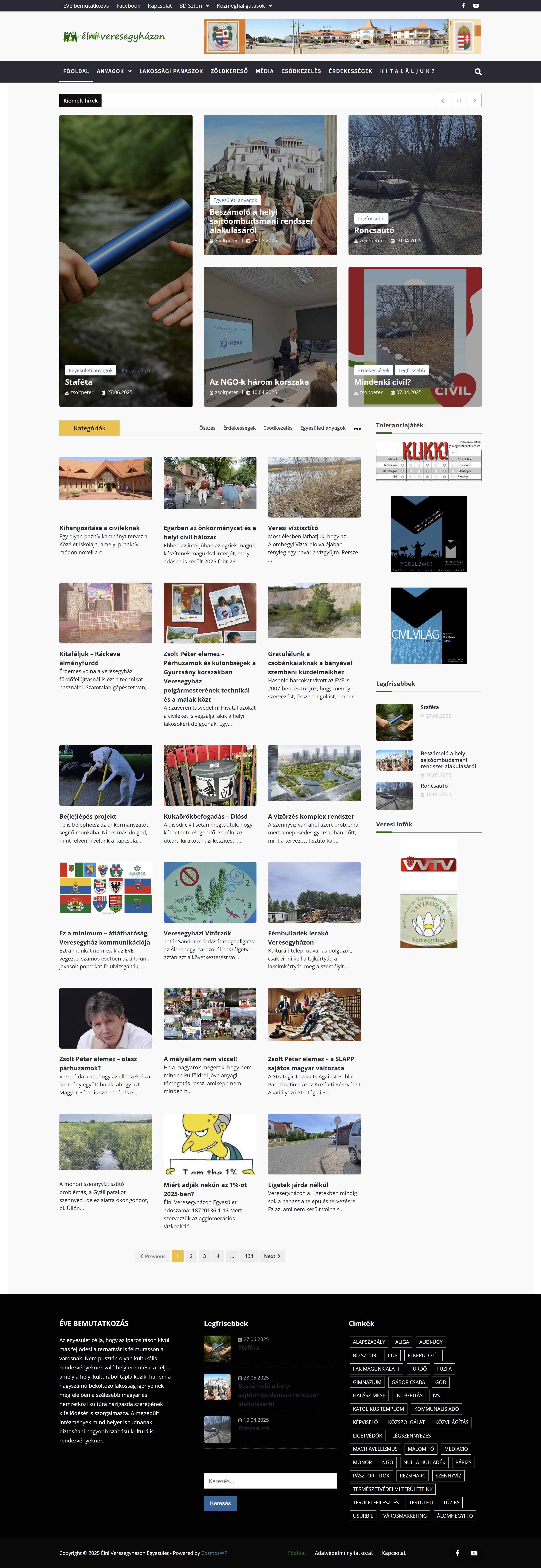 Élni Veresegyházon website screenshot